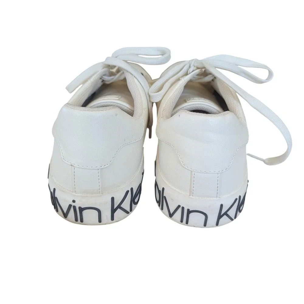 Calvin Klein Sneakers Mens 10.5 White CMROVER Low Top Logo‎ Streetwear Casual